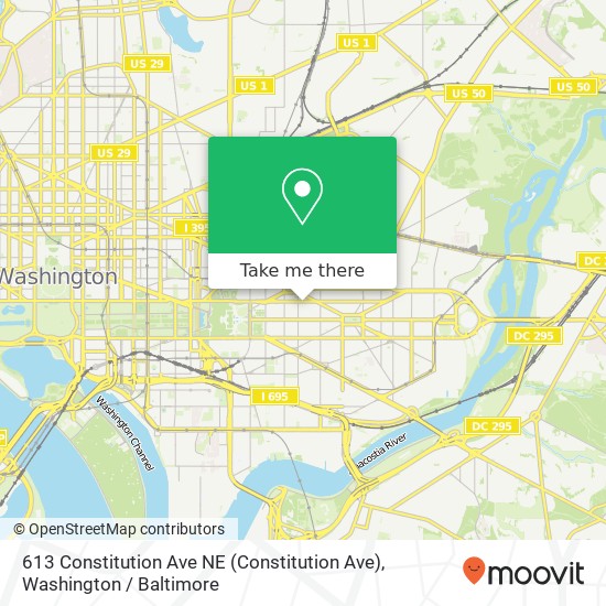 Mapa de 613 Constitution Ave NE (Constitution Ave), Washington, DC 20002