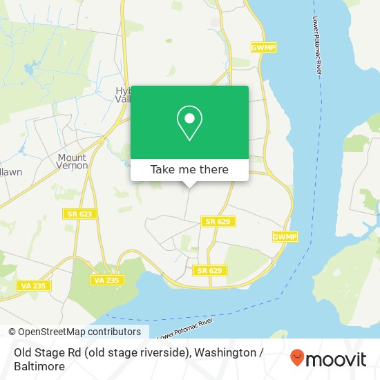 Mapa de Old Stage Rd (old stage riverside), Alexandria, VA 22308