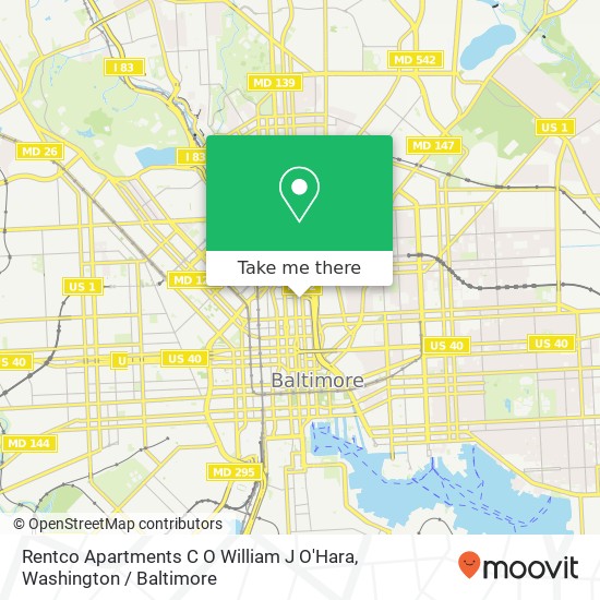 Rentco Apartments C O William J O'Hara, 936 N Calvert St map