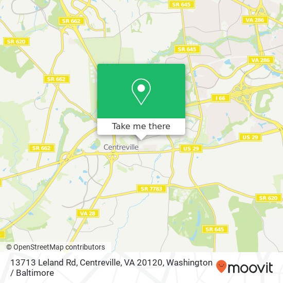 Mapa de 13713 Leland Rd, Centreville, VA 20120