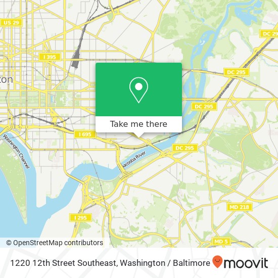 Mapa de 1220 12th Street Southeast, 1220 12th St SE, Washington, DC 20003, USA