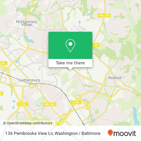 Mapa de 136 Pembrooke View Ln, Gaithersburg, MD 20877