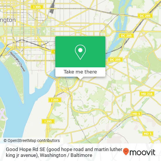 Mapa de Good Hope Rd SE (good hope road and martin luther king jr avenue), Washington, DC 20020