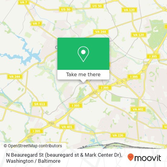 Mapa de N Beauregard St (beauregard st & Mark Center Dr), Alexandria, VA 22311