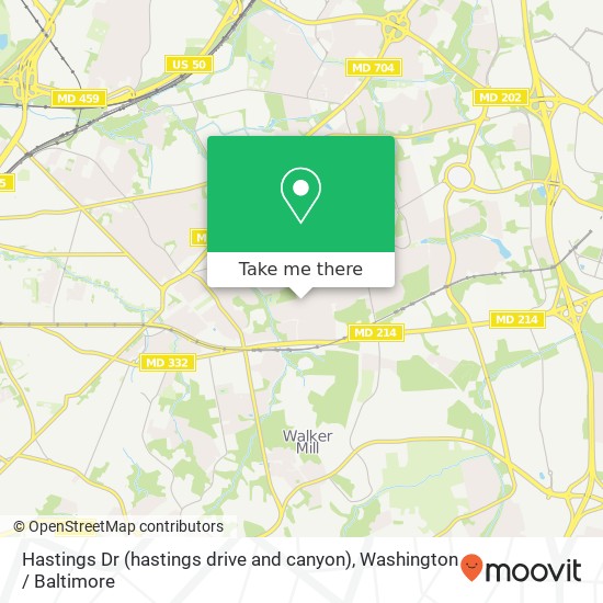 Mapa de Hastings Dr (hastings drive and canyon), Capitol Heights, MD 20743