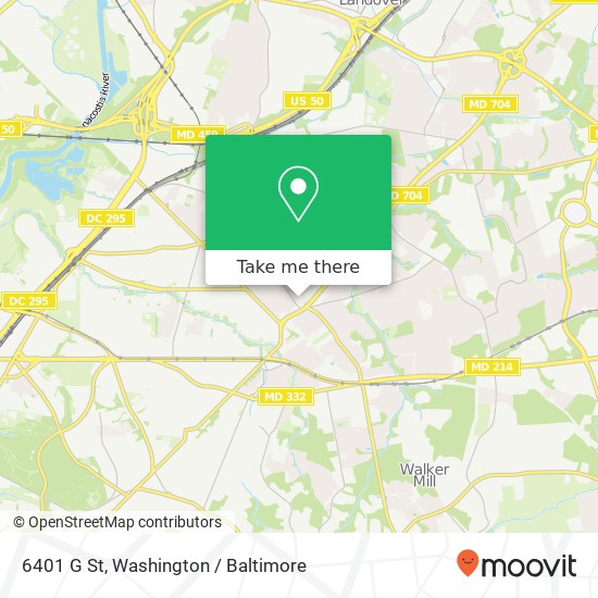 Mapa de 6401 G St, Capitol Heights, MD 20743