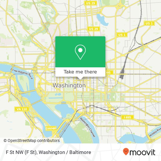 Mapa de F St NW (F St), Washington, DC 20005