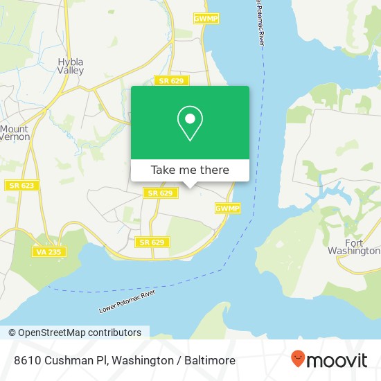 8610 Cushman Pl, Alexandria, VA 22308 map