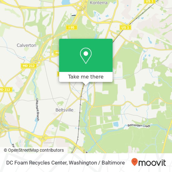 Mapa de DC Foam Recycles Center, 11410 Frederick Ave