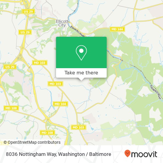 Mapa de 8036 Nottingham Way, Ellicott City, MD 21043