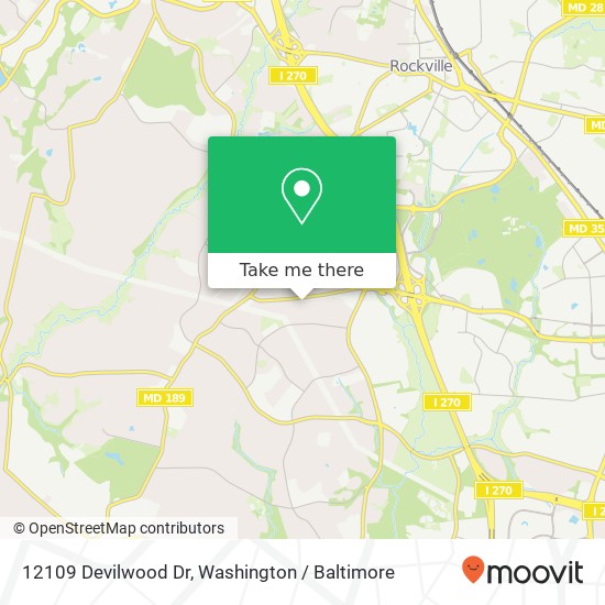 12109 Devilwood Dr, Potomac, MD 20854 map