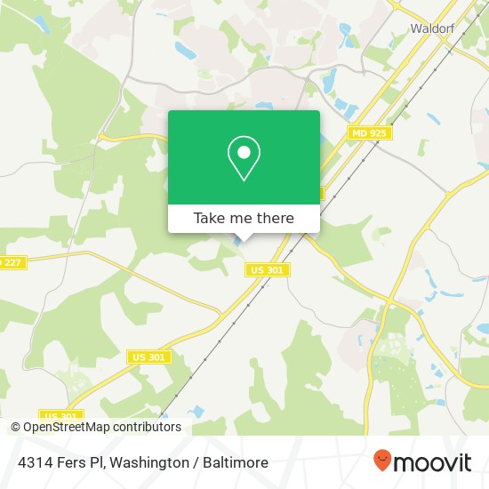 Mapa de 4314 Fers Pl, White Plains, MD 20695