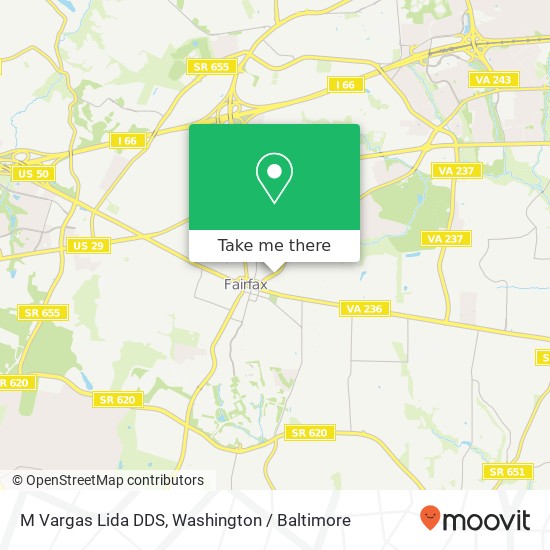 M Vargas Lida DDS, 3911 Old Lee Hwy map