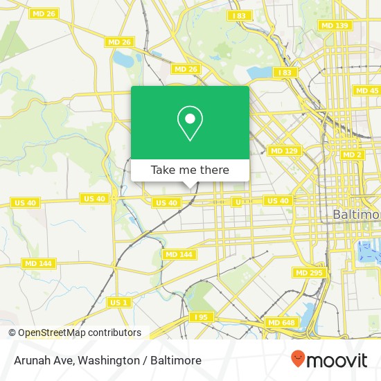 Arunah Ave, Baltimore, MD 21216 map