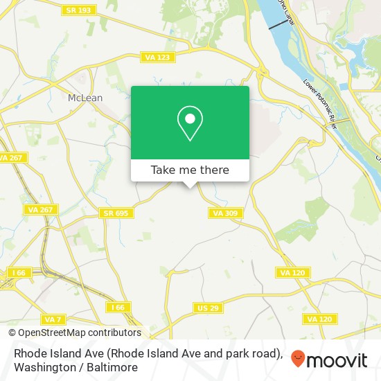 Mapa de Rhode Island Ave (Rhode Island Ave and park road), McLean, VA 22101