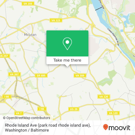 Rhode Island Ave (park road rhode island ave), McLean, VA 22101 map