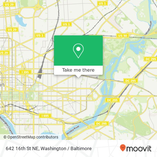 Mapa de 642 16th St NE, Washington, DC 20002