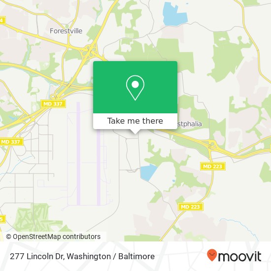 Mapa de 277 Lincoln Dr, Andrews Air Force Base, MD 20762