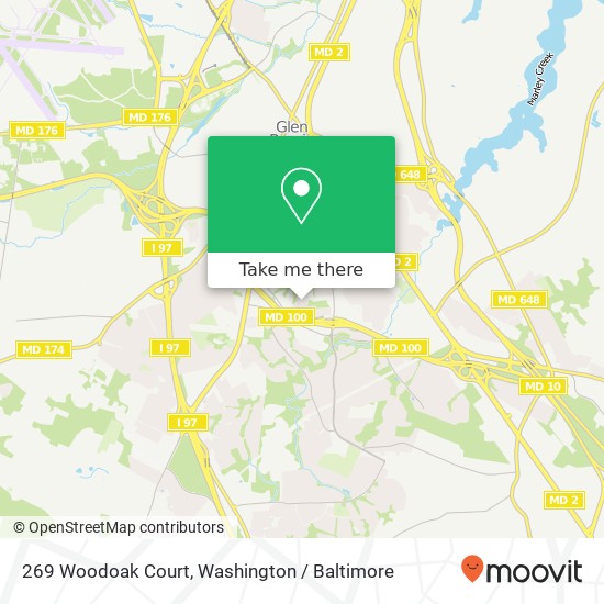 Mapa de 269 Woodoak Court, 269 Woodoak Ct, Glen Burnie, MD 21061, USA