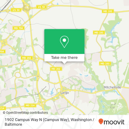 Mapa de 1902 Campus Way N (Campus Way), Bowie, MD 20721