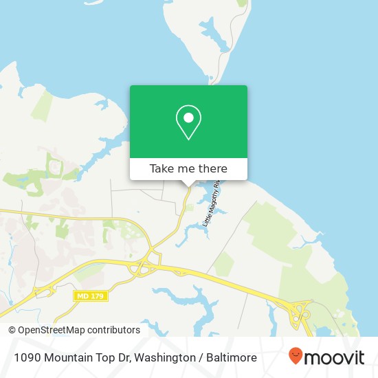 Mapa de 1090 Mountain Top Dr, Annapolis, MD 21409