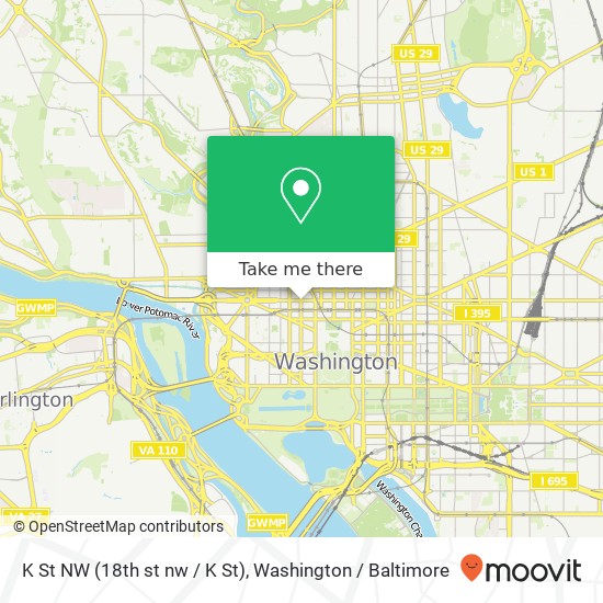 K St NW (18th st nw / K St), Washington (Washington DC), DC 20006 map