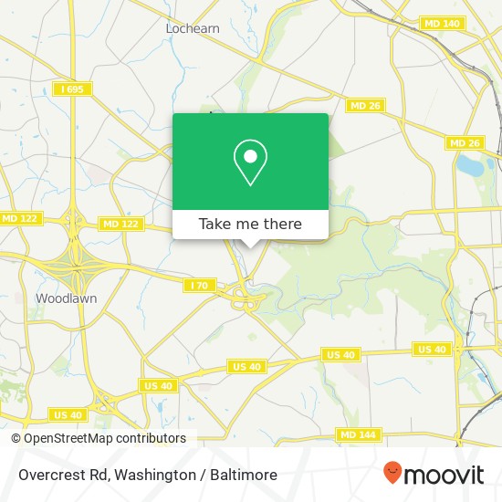 Mapa de Overcrest Rd, Gwynn Oak, MD 21207