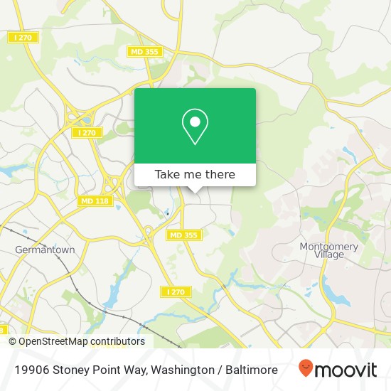 Mapa de 19906 Stoney Point Way, Germantown (GERMANTOWN), MD 20876