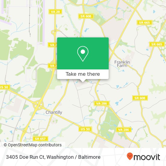 Mapa de 3405 Doe Run Ct, Herndon, VA 20171