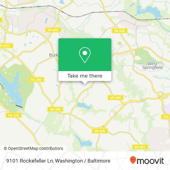 Mapa de 9101 Rockefeller Ln, Springfield, VA 22153