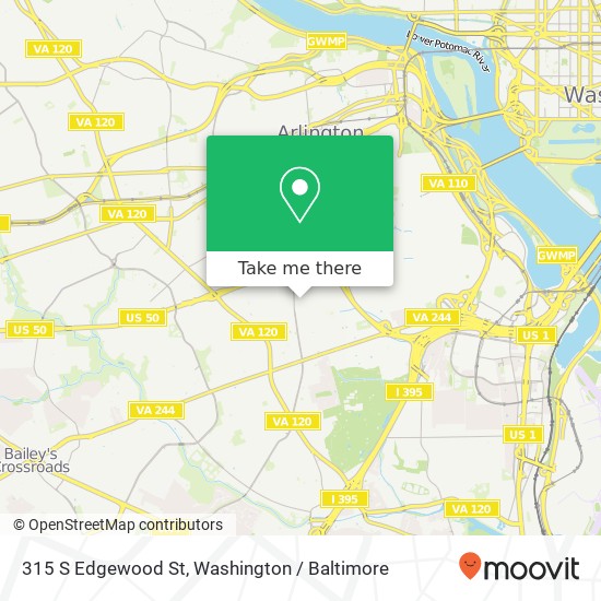 Mapa de 315 S Edgewood St, Arlington, VA 22204