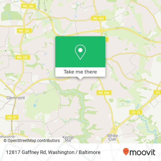 Mapa de 12817 Gaffney Rd, Silver Spring, MD 20904