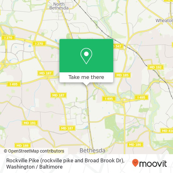 Rockville Pike (rockville pike and Broad Brook Dr), Bethesda, MD 20814 map