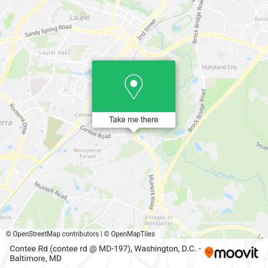 Mapa de Contee Rd (contee rd @ MD-197)