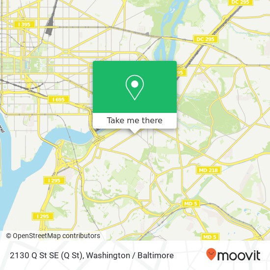 Mapa de 2130 Q St SE (Q St), Washington, DC 20020