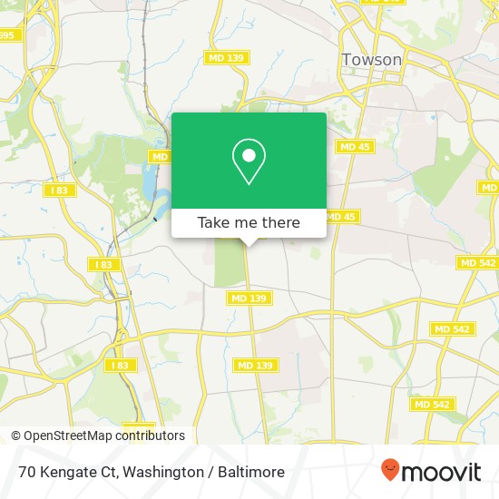 Mapa de 70 Kengate Ct, Baltimore, MD 21212