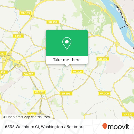 Mapa de 6535 Washburn Ct, McLean, VA 22101