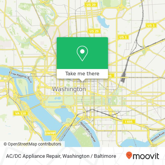 Mapa de AC / DC Appliance Repair, 1200 G St NW