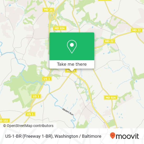Mapa de US-1-BR (Freeway 1-BR), Bel Air, MD 21014