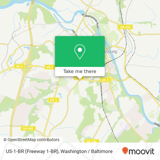 US-1-BR (Freeway 1-BR), Fredericksburg, VA 22401 map