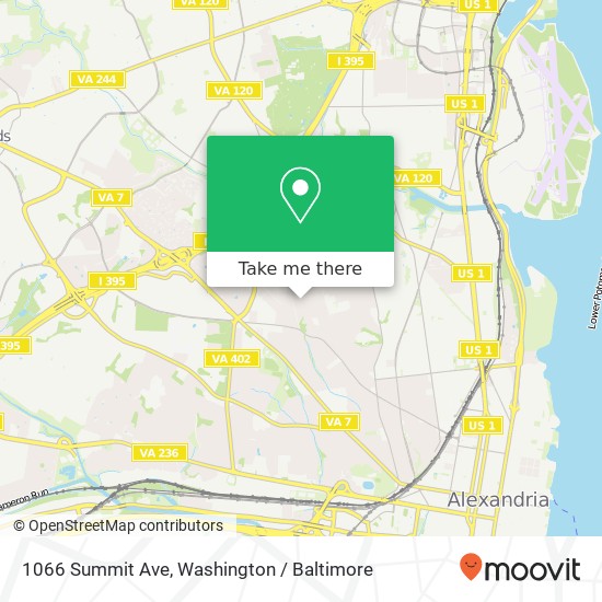 1066 Summit Ave, Alexandria, VA 22302 map