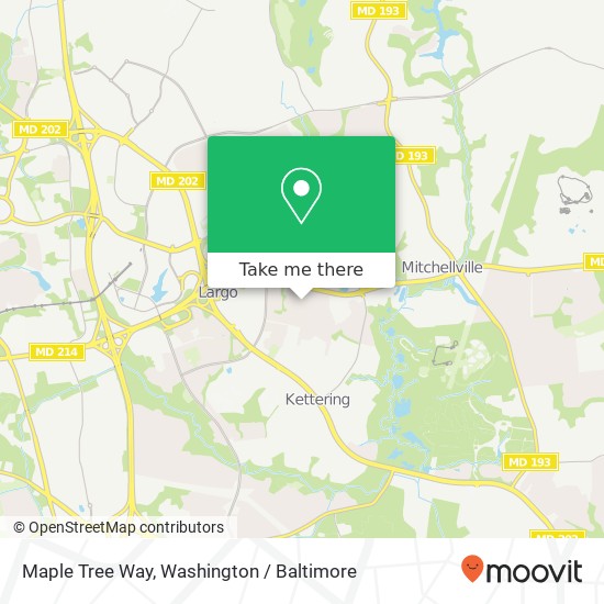 Mapa de Maple Tree Way, Upper Marlboro, MD 20774