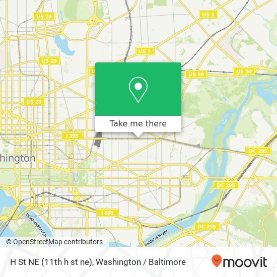 Mapa de H St NE (11th h st ne), Washington (Washington DC), DC 20002