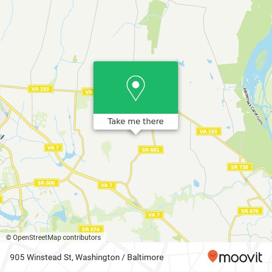 Mapa de 905 Winstead St, Great Falls, VA 22066