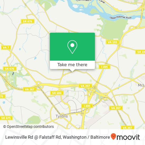Mapa de Lewinsville Rd @ Falstaff Rd