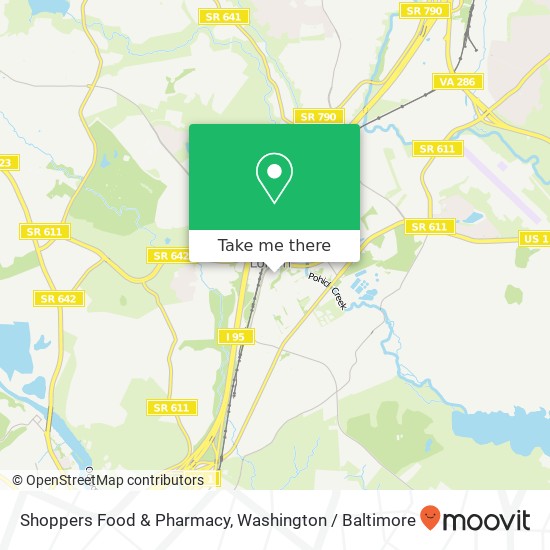 Mapa de Shoppers Food & Pharmacy, Lorton Station South Ctr