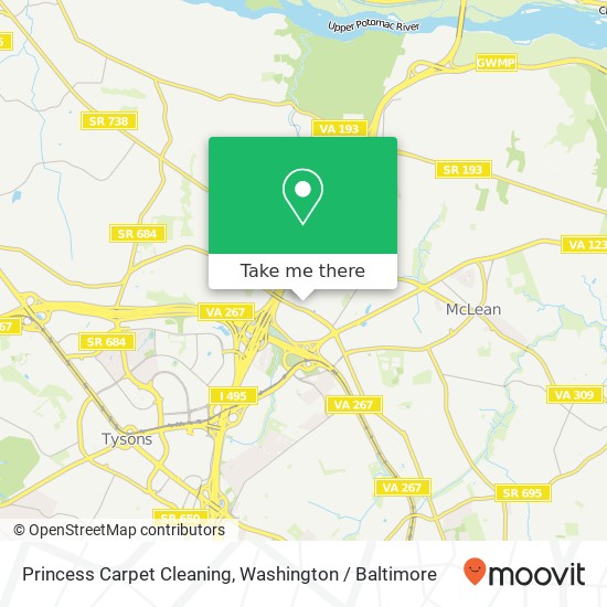 Mapa de Princess Carpet Cleaning, 7409 Windy Hill Ct