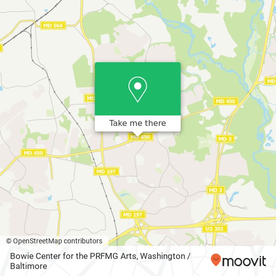 Mapa de Bowie Center for the PRFMG Arts