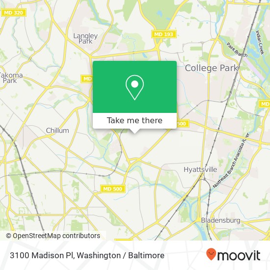 3100 Madison Pl, Hyattsville, MD 20782 map