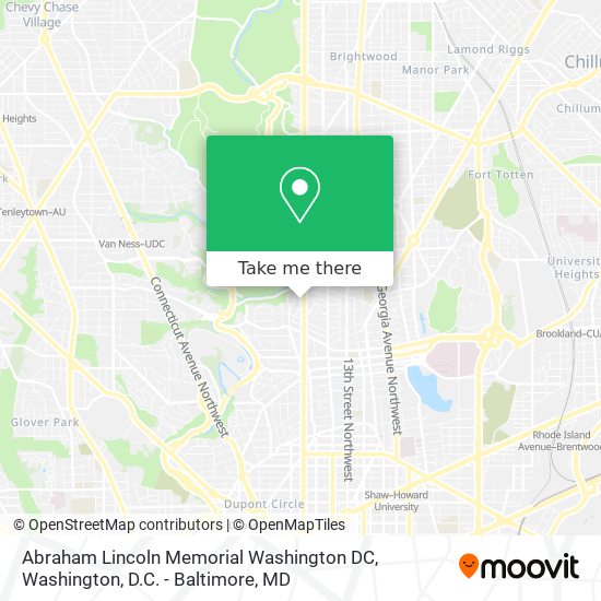 Mapa de Abraham Lincoln Memorial Washington DC